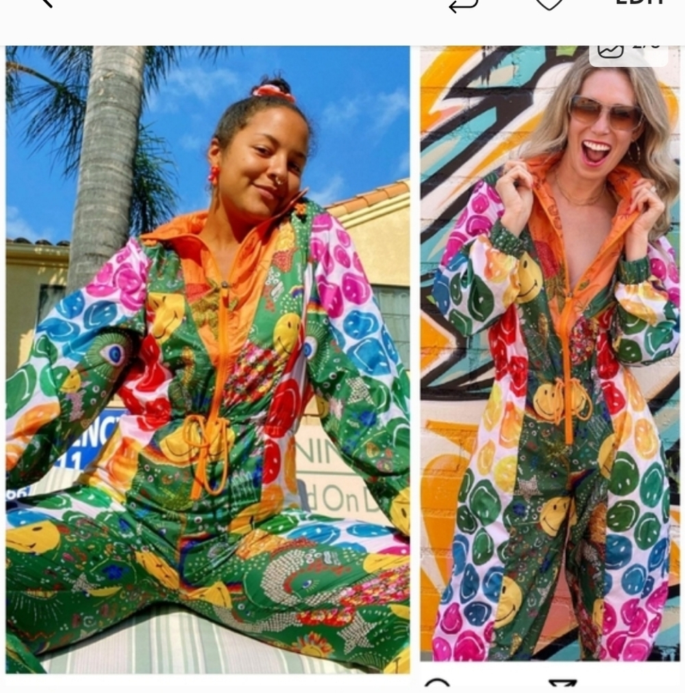 Farm Rio Smiley Windbreaker Jumpsuit - Picture 2 of 5